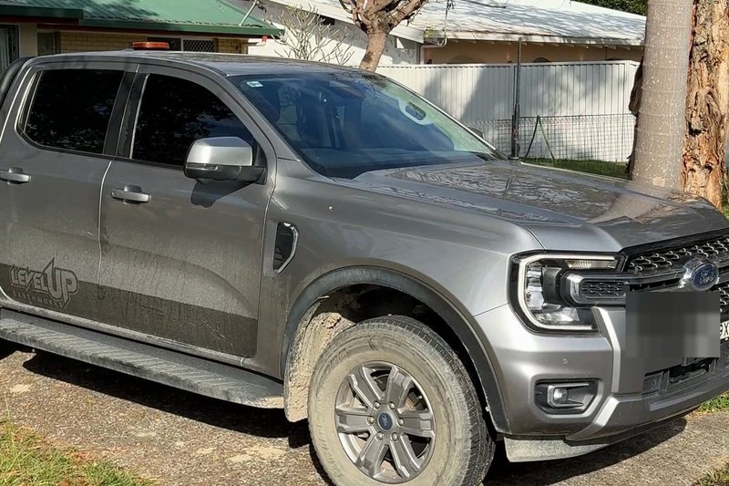A Ford Ranger before detailing, showing the condition it arrived in