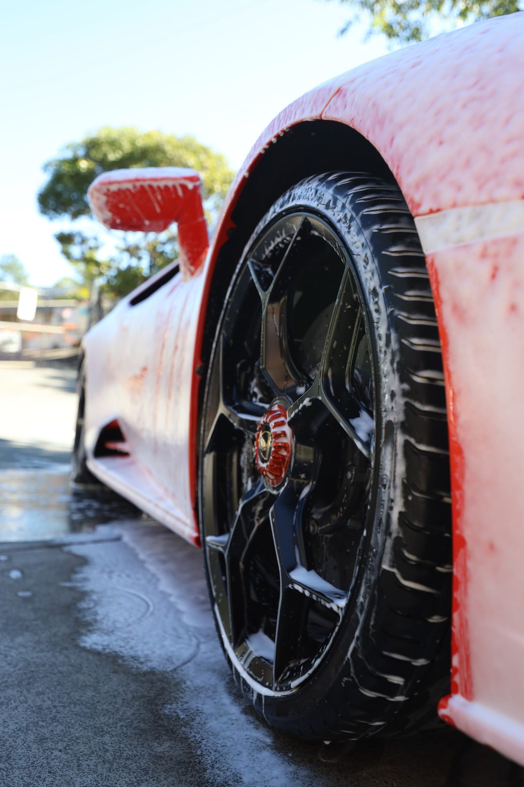 Wheel and arch cleaned during a maintenance detail